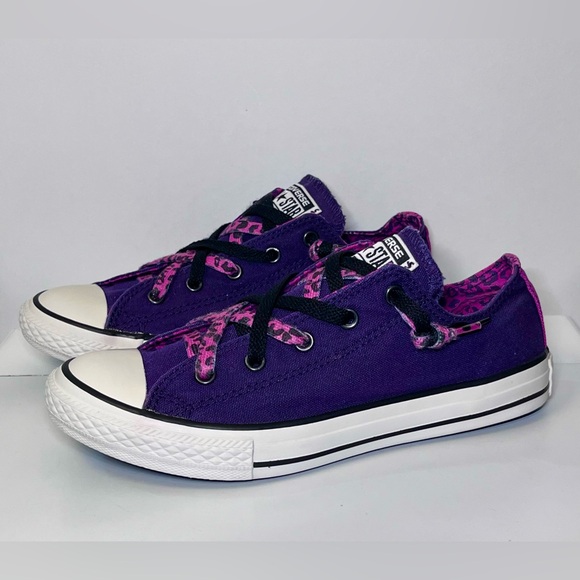 Converse All Star Purple & Pink Leopard Print - Picture 2 of 6